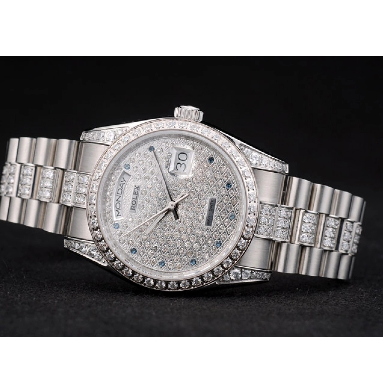 Rolex copies cheap Dial Rolex Bracelet Diamond DayDate Steel Stainless 41986 Plated Diamond Plated 0712